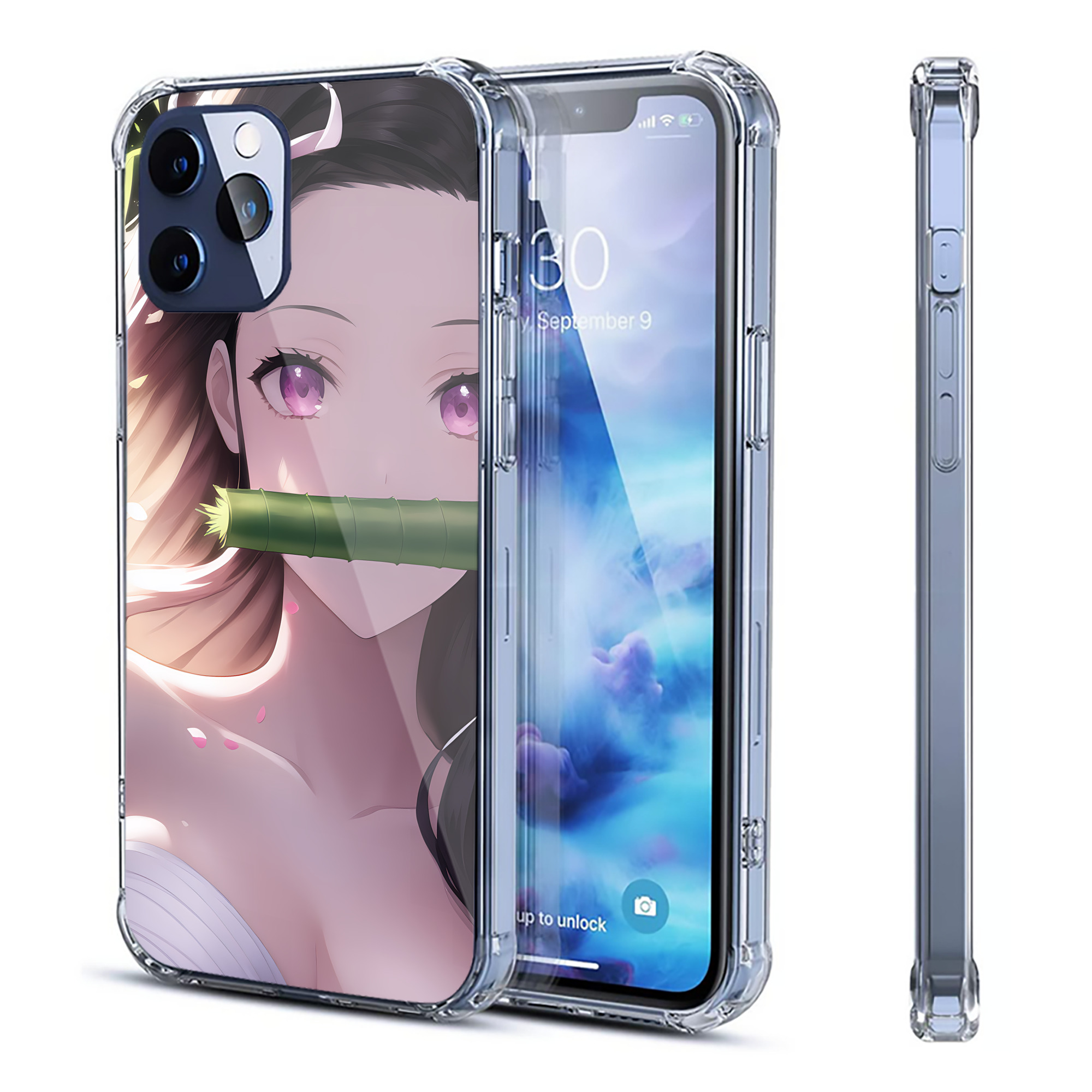 （画像用） 鬼滅の刃（きめつのやいば）竈門 禰󠄀豆子／かまど ねずこ Kamado Nezuko 【iPhone 12シリーズ対応】透明スマホケース（クリアソフトケース）